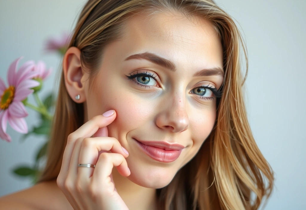 Radiant woman with clear, glowing skin, representing skincare.